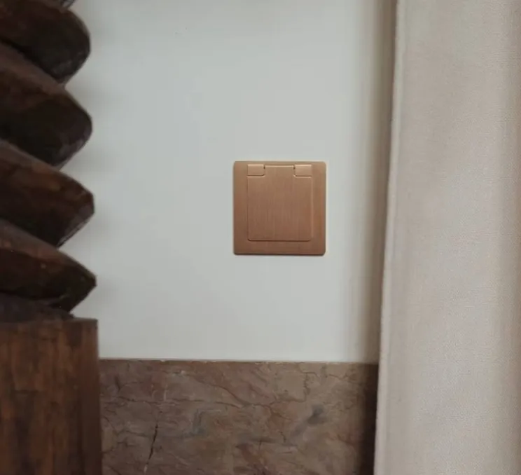 Façade, Confidence, Simple, vieux bronze, Prise-2P+T x1, À clapet, L8cm, H8cm - Modelec