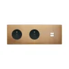 Façade, Confidence, Triple horizontal, Vieux bronze, Prise-PC x 2 et USB A x2, L22cm, H8cm - Modelec