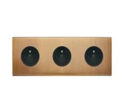 Façade, Confidence, Triple horizontal, Vieux bronze, Prise-PC x3, L8cm, H22,2cm - Modelec