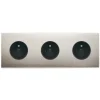 Prise*Modelec Façade, Confidence, Triple horizontal, Nickel satiné, Prise-2P+T x3, L22,2cm, H8cm -