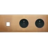 Façade, Confidence, Triple horizontal, Vieux bronze, Prise-2P+T x2, Prise-RJ45 x1, L22,2cm, H8cm - Modelec