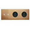 Interrupteur|Prise*Modelec Façade, Confidence, Triple horizontal, Vieux bronze, Interrupteur x2, Prise-PC x2, L8cm, H22,2cm -