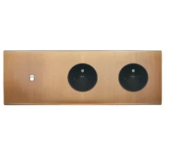 Façade, Confidence, Triple horizontal, Vieux bronze, Interrupteur x1, Prise-2P+T x2, L22,2cm, H8cm - Modelec