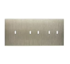 Façade, Confidence, Triple horizontal, Acier brossé, Interrupteur x5, L22,2cm, H8cm - Modelec