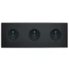 Prise*Modelec Façade, Confidence, Triple horizontal, Noir, Prise-2P+T x3, L22,2cm, H8cm -