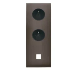 Façade, Confidence, Triple vertical, Canon de fusil, Prise-2P+T x2, Prise-RJ45 x1, L8cm, H22,2cm - Modelec