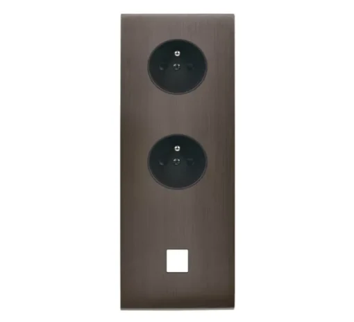 Façade, Confidence, Triple vertical, Canon de fusil, Prise-2P+T x2, Prise-RJ45 x1, L8cm, H22,2cm - Modelec