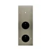 Prise|Interrupteur*Modelec Façade, Confidence, Triple vertical, Acier brossé, Interrupteur x1 et Prise-PC x2, L8cm, H22,2cm -