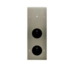 Prise|Interrupteur*Modelec Façade, Confidence, Triple vertical, Acier brossé, Interrupteur x1 et Prise-PC x2, L8cm, H22,2cm -
