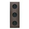 Prise*Modelec Façade, Confidence, Triple vertical, Canon de fusil, Prise-2P+T x3, L8cm, H22,2cm -