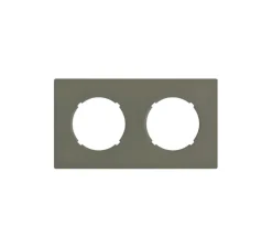Façade, DOM, Double horizontal ou vertical, Taupe mat, Interrupteur ou prise, L15,7cm, H8,6cm - Fontini