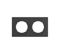 Façade, DOM, Double horizontal ou vertical, vertical, Noir mat, Interrupteur ou prise, L15,7cm, H8,6cm - Fontini