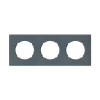 Façade, DOM, Triple horizontal ou vertical, Gris bleu mat, Interrupteur ou prise, L22,8cm, H8,6cm - Fontini