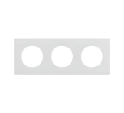 Façade, DOM, Triple horizontal ou vertical, Blanc mat, Interrupteur ou prise, L22,8cm, H8,6cm - Fontini