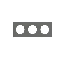 Façade, DOM, Triple horizontal ou vertical, Taupe mat, Interrupteur ou prise, L22,8cm, H8,6cm - Fontini