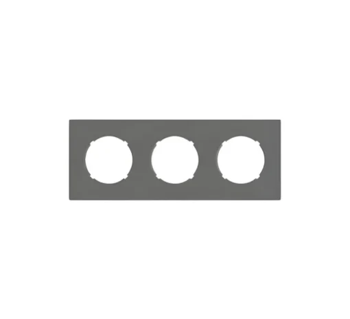Façade, DOM, Triple horizontal ou vertical, Taupe mat, Interrupteur ou prise, L22,8cm, H8,6cm - Fontini