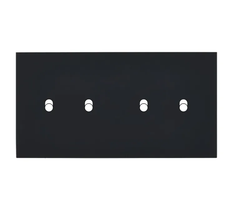 Façade, Désir, Double horizontal, Noir mat, Interrupteur x2, Interrupteur x2, L15,1cm, H8cm - Modelec