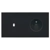 Interrupteur*Modelec Façade, Désir, Double horizontal, Noir mat, Interrupteur x1, Prise-2P+T x1, L15,1cm, H8cm -