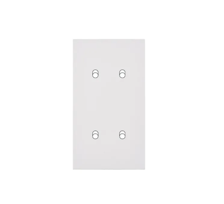 Façade, Désir, Double vertical, Blanc mat, Interrupteur x2 et Interrupteur x2, L8cm, H15,1cm - Modelec
