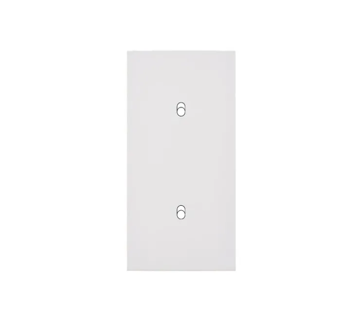 Façade, Désir, Double vertical, Blanc mat, Interrupteur x2, L8cm, H15,1cm - Modelec