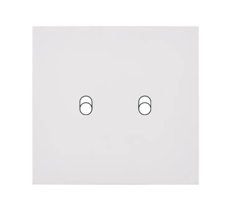 Façade, Désir, Simple, Blanc mat, Interrupteur x2, L8cm, H8cm - Modelec