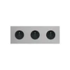 Façade, Désir, Triple horizontal, Aluminium mat, Prise-2P+T x3, L22,2cm, H8cm - Modelec