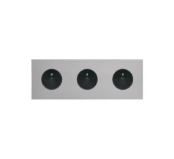 Façade, Désir, Triple horizontal, Aluminium mat, Prise-2P+T x3, L22,2cm, H8cm - Modelec