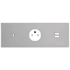 Façade, Désir, Triple horizontal, Aluminium mat, Interrupteur x1, Prise-2P+T x1, Prise-USB A/C x1, L22,2cm, H8cm - Modelec