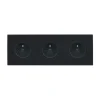 Façade, Désir, Triple horizontal, Noir mat, Prise-2P+T x3, L22,2cm, H8cm - Modelec