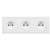 Façade, Désir, Triple horizontal, Blanc mat, Prise-PC x3, L22,2cm, H8cm - Modelec