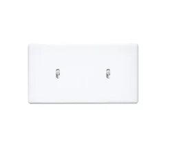 Façade, Hitera, Double horizontal, Blanc soft touch, Interrupteur x2, L15,6cm, H8,5cm - Modelec