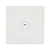 Façade, Hitera, Simple, Blanc terrazzo, Prise-TV x1, L8,5cm, H8,5cm - Modelec