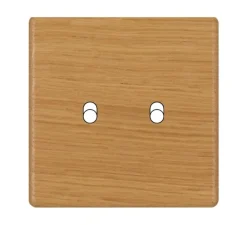 Interrupteur*Modelec Façade, Hitera, Simple, Chêne clair, Interrupteur x2, L8,5cm, H8,5cm -