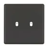 Interrupteur*Modelec Façade, Hitera, Simple, Noir soft, Interrupteur x2, L8,5cm, H8,5cm -