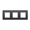 Interrupteur|Prise*Niko Façade, Intense, Triple horizontal, Anthracite coated, Interrupteur et Prise, L22,6cm, H8,5cm -