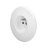 Façade, Iris, Rond, Blanc soft touch, Prise-PC x1, L8cm, H8cm - Modelec