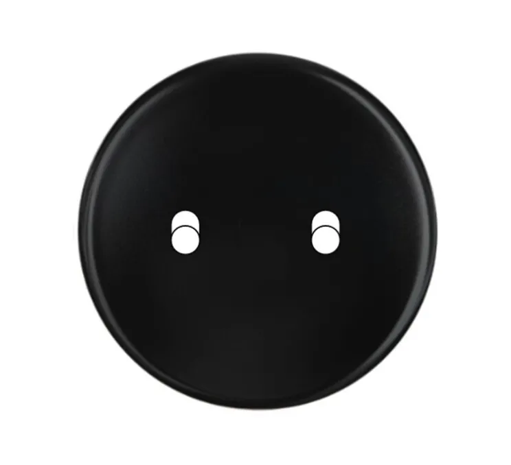 Façade, Iris, Simple, Noir satin, Interrupteur x2, L8cm, H8cm - Modelec