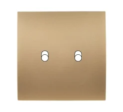 Interrupteur*Modelec Façade, Karo, Simple, Doré satin, Interrupteur x2, L8,5cm, H8,5cm -