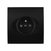 Prise*Modelec Façade, Karo, Simple, Noir satin, Prise-2P+T x1, L8cm, H8cm -