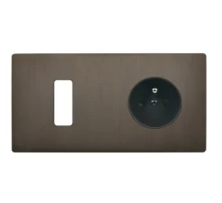 Prise|Interrupteur*Modelec Façade, M, Double horizontal, Canon de fusil, Interrupteur x1, Prise-2P+T x1, L15,1cm, H8cm -