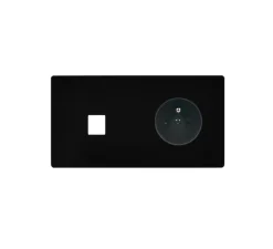 Façade, M, Double horizontal, Noir mat, Media x1, Prise-2P+T x1, L15,1cm, H8cm - Modelec