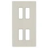Interrupteur*Modelec Façade, M, Double vertical, Nickel brossé, Interrupteur x4, L8cm, H15,1cm -