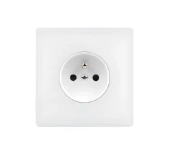 Prise*Modelec Façade, M, Simple, Blanc mat, Prise-PC x1, L8cm, H8cm -