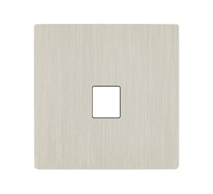 Façade, M, Simple, Nickel brossé, Prise-RJ45 x1, L8cm, H8cm - Modelec