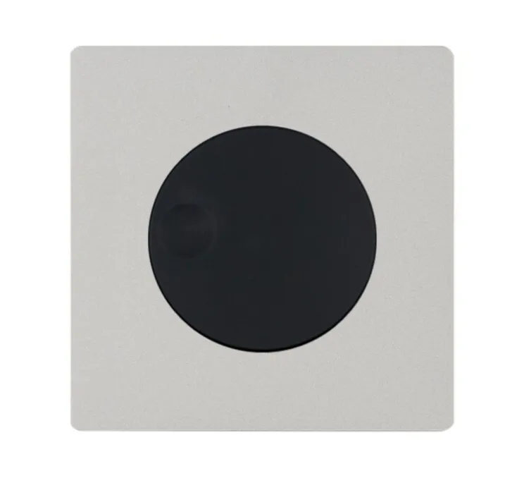 Façade, M, Simple, Nickel sablé, Variateur rotatif x1, L8cm, H8cm - Modelec