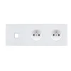Façade, M, Triple horizontal, Blanc mat, Prise-RJ45 x1, Prise-2P+T x2, L22,2cm, H8cm - Modelec