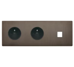 Prise*Modelec Façade, M, Triple horizontal, Canon de fusil, Prise-2P+T x2, Prise-RJ45 x1, L22,2cm, H8cm -