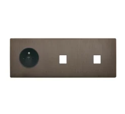 Façade, M, Triple horizontal, Canon de fusil, Prise-2P+T x1, Prise-RJ45 x1, Haut parleur x1, L22,2cm, H8cm - Modelec