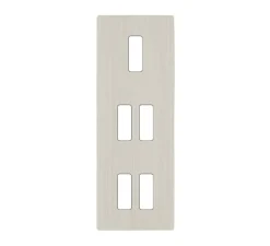 Façade, M, Triple vertical, Nickel brossé, Interrupteur x5, L8cm, H22,2cm - Modelec