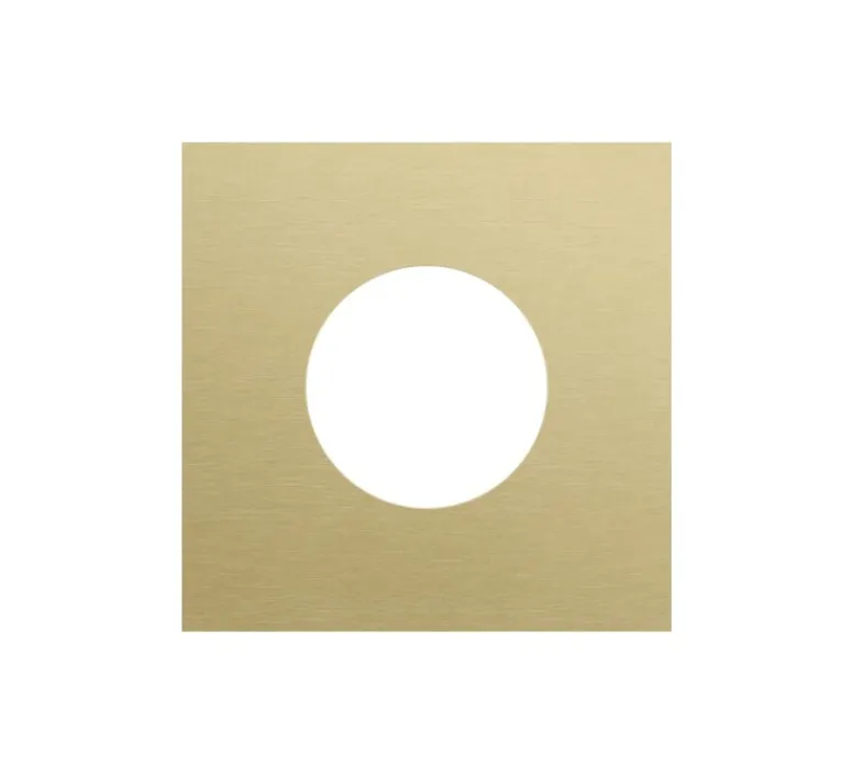 Prise*Niko Façade, Rocker et Toggle, Simple, Alu gold brushed, Prise-2P+T x1, L9,5cm, H9,5cm -